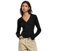 Urban Classics Cardigan en Maille côtelée pour Femme, Noir