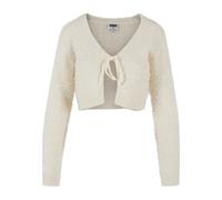 Urban Classics Ladies Tied Cropped Feather Cardigan, Whitesand, XXXL Femme