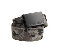 Urban Classics Ceinture en toile mixte – boucle métal sans trous – Grey Camo/Black, taille unique