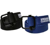 Urban Classics Ceinture garçon Industrial Canvas Belt Kids 2-Pack Black/Blue Einheitsgröße