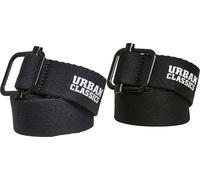 Urban Classics Ceinture Industrial Canvas Belt 2-Pack Black/Navy S/M