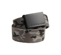 Urban Classics Ceinture en toile mixte – boucle métal sans trous – Grey Camo/Black, taille unique