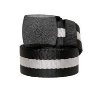 Urban Classics Ceinture unisexe à rayures centrales., Noir, Small - Medium