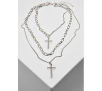 Urban Classics Chaîne Layering Cross Necklace Argent