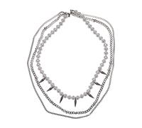 Collier Urban Classics Meridian Pearl Layering Necklace argenté - UNI