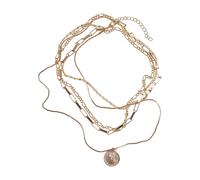 Urban Classics Collier de pièces de monnaie superposées or - UNI
