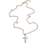 Urban Classics Collier Diamond Cross & boutons de manchette, Or, Taille unique mixte