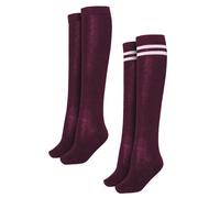Urban Classics Chaussettes Collège Femme – 2 paires mi-mollet Rouge 35/38