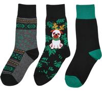 Urban Classics Chaussettes garçon Christmas Dog Socks Kids 3-Pack Multicolor EUR 40