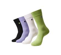 Urban Classics Heart Socks 4-Pack Black/Lilac/Lime/White EUR 36