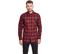 Urban Classics Checked Flanell Shirt Chemise, blk/Burgundy, XL Homme
