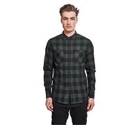 Urban Classics Checked Flanell Shirt, Chemise Casual Homme, Multicolore (Blk/Forest 00650), XXXXX-Large