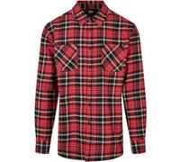 Urban Classics Checked Roots Shirt Chemise, Rouge/Noir/Blanc, L Homme