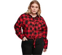 Urban Classics Chemise à Carreaux pour Femme, Noir/Rouge, XXL Große Größen Extra Tall