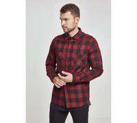 Urban Classics - Chemise à manches longues flanelle à carreaux homme - Noir/Rouge - X-Large