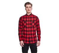 Urban Classics Checked Flanell Shirt Chemise de Loisirs Homme, blk/rouge, S