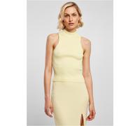 Urban Classics Short Rib Knit Turtleneck Sleeveless T-shirt Jaune M Femme