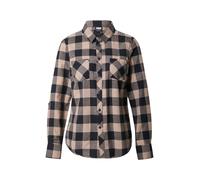 Urban Classics Ladies Turnup Checked Flanell Shirt Chemise, Noir/Taupe, XXXL Femme