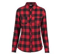 Urban Classics Chemise en Flanelle À Carreaux Turnup Femme Chemise en Flanelle Noir/Rouge M