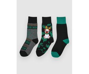 Urban Classics Christmas Dog 3-Pack Chaussettes à motifs 31/34