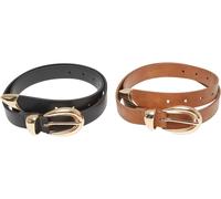 Urban Classics Chunky Buckle Loop Synthetic Leather Belt 2-Pack TB7211A L/XL