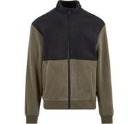 Urban Classics Colour Block Polar Fleece Jacket Black/olive Taille: M | Blousons d'aviateurs Outlet | Homme | Le Noir
