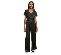 Urban Classics Combinaison satin femme avec ceinture noire - L XS