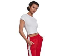 Urban Classics Crop Top Femme en Jersey Souple Femme T-Shirt Manches Courtes Blanc L