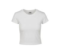 Urban Classics Crop Top Femme en Jersey Souple Femme T-Shirt Manches Courtes Blanc XL