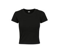 Urban Classics Crop Top Femme en Jersey Souple Femme T-Shirt Manches Courtes Noir XS