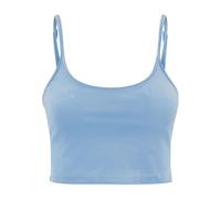 Urban Classics Crop Top Velours Femme Top Noir 93% Polyester, 7% Élasthanne Slim Fit