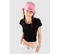 Urban Classics Cropped Button Up Rib T-Shirt noir XS