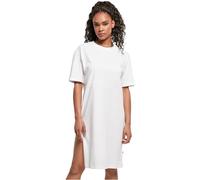 Urban Classics Damen Kleid aus Bio-Baumwolle Organic Oversized Slit Tee Dress, Ladies T-Shirt Kleid für Frauen mit Schlitz in vielen Farben, Größen XS - 5XL, Blanc., XS