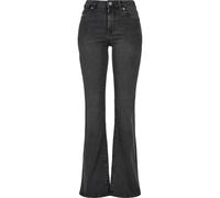 Urban Classics Damen Ladies High Waist Flared Denim Pants Black Washed, 29