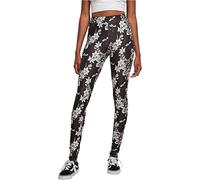 Urban Classics Damen Ladies Soft AOP Leggings blackflower, XS