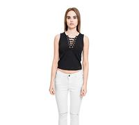 Urban Classics Débardeur Court avec Laçage Femme Top Noir L