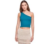 Urban Classics Tb2609-Ladies Cropped Asymmetric Top Caraco, Vert, L Femmes