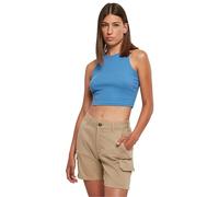Urban Classics Haut Court côtelé pour Femme Caraco, Bleu Horizon