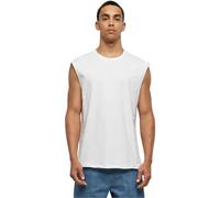 Urban Classics T-shirt sans manches à bord ouvert col rond coton Homme Blanc 5XL