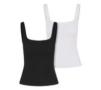 Urban Classics Débardeurs Côtelés (Lot de 2) Femme Top Noir/Blanc XS 95% Coton, 5% Élasthanne Slim Fit