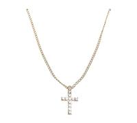 Urban Classics Diamond Cross Necklace Boutons de Manchette, Gold, Taille Unique Mixte