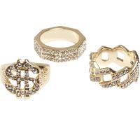 Urban Classics Dollar Ring 3-Pack Gold S/M