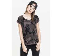 Urban Classics Female Shirt Ladies Camo Back Shaped Tee Olive Camouflage S