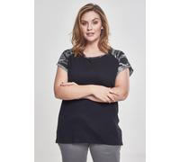 Urban Classics Female Shirt Ladies Contrast Raglan Tee Black/Darkcamouflage 5XL