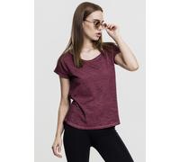 Urban Classics Female Shirt Ladies Long Back Shaped Spray Dye Tee Burgundy S