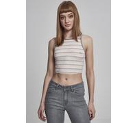 Urban Classics Female Shirt Ladies Rib Stripe Cropped Top Pink/White/Grey M