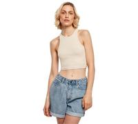 Urban Classics Femme Top Cropped Côtelé pour Femme T shirt, Beige, S EU