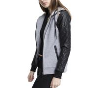 Urban Classics Femme - DIAMANT Faux Cuir Zip Sweat a capuche