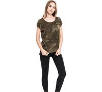 Urban Classics Femme Ladies Camo Back Shaped Tee T-shirt, Olive Camo, S EU