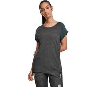 Urban Classics Femme Ladies Contrast Raglan Tee T Shirt, Multicolore (Charcoal/Bottlegreen 02251), S EU